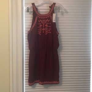 Maroon high neck romper
